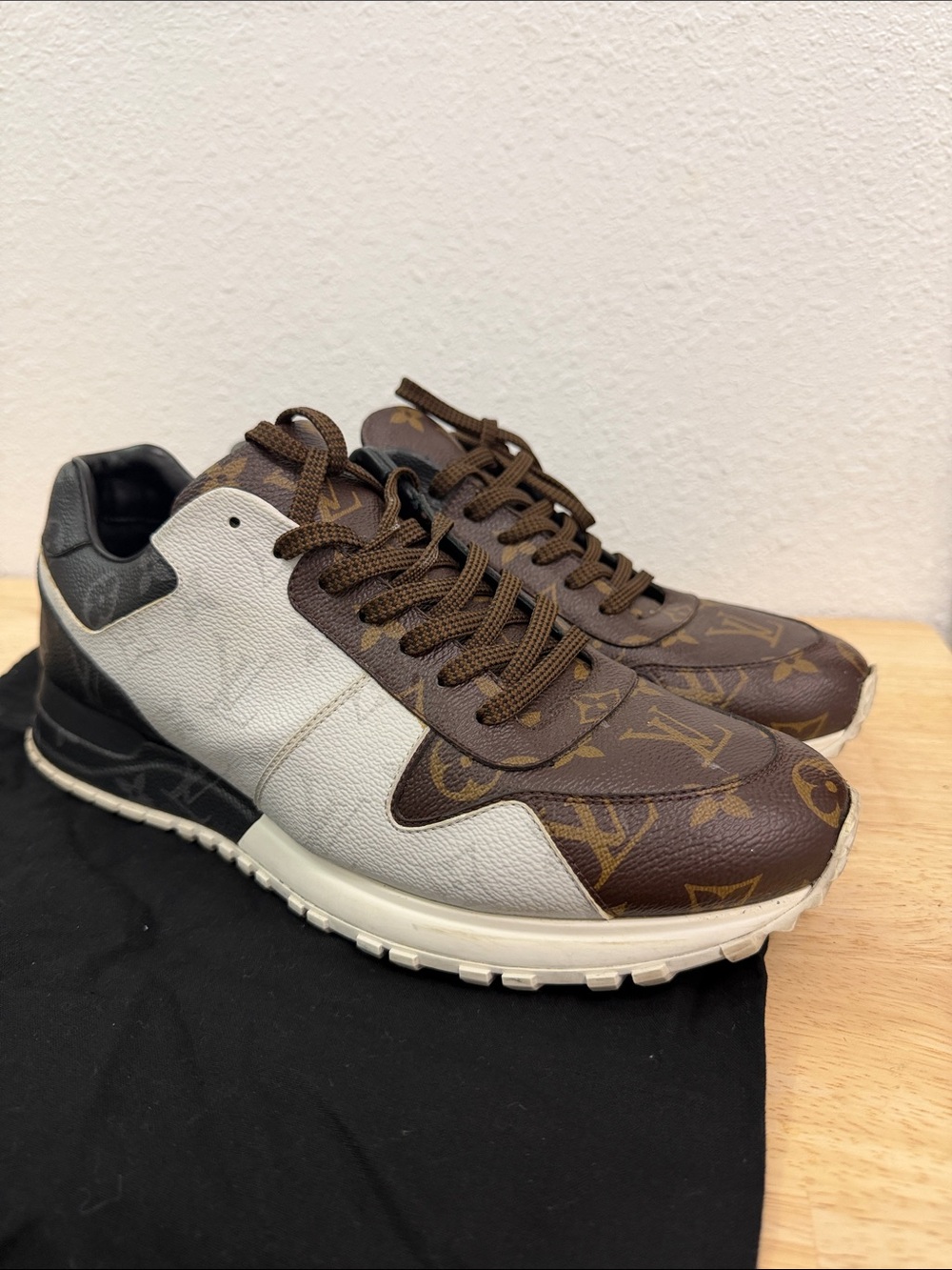 Louis Vuitton Brown Monogram & White Leather Men’s Sneakers